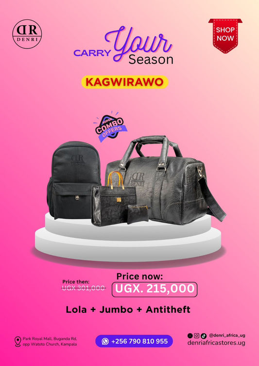 Lola Handbag + Jumbo Travel Bag + Antitheft Backpack