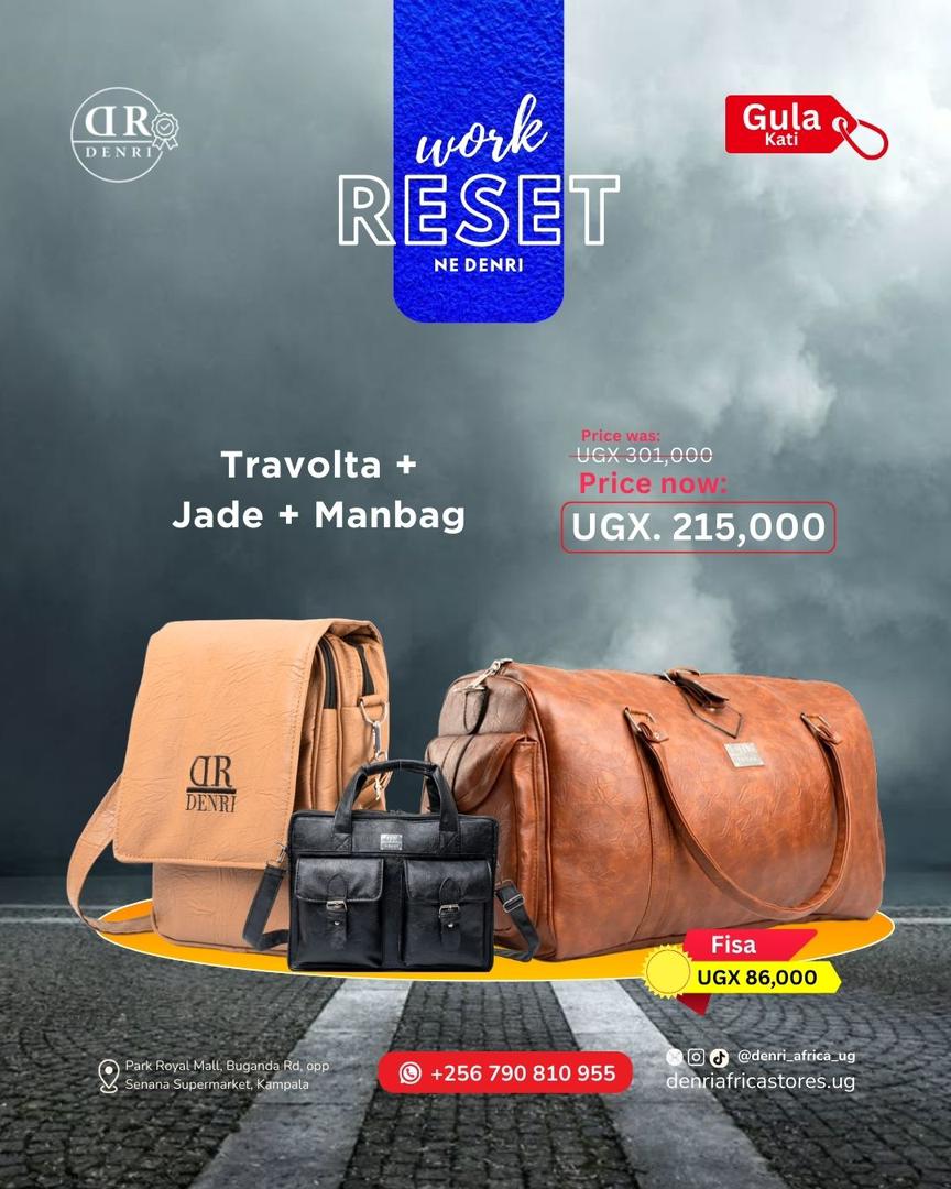 Denri Travolta Travel Bag + Jade Briefcase + Man Bag