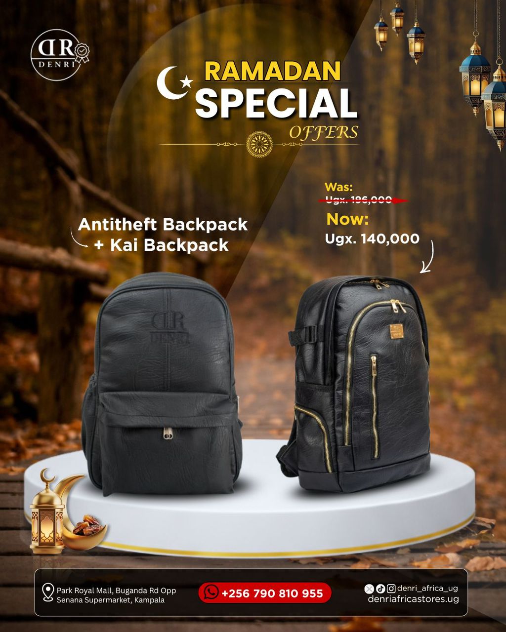 Denri Antitheft Backpack + Kai Backpack