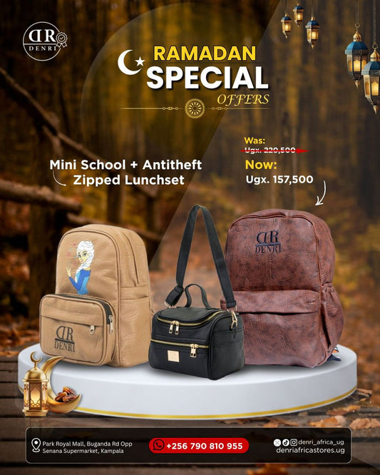 Denri Mini School + Antitheft + Zipped Lunchset