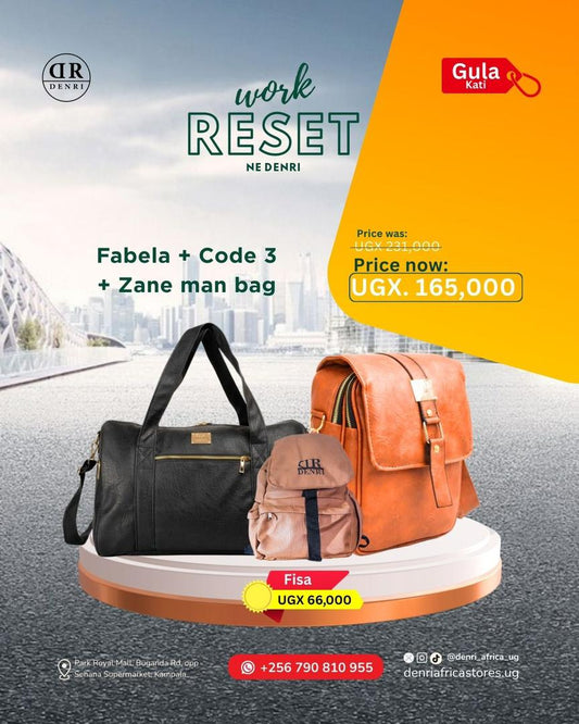 Fabela Travel Bag + Laptop Backpack + Zane Man bag
