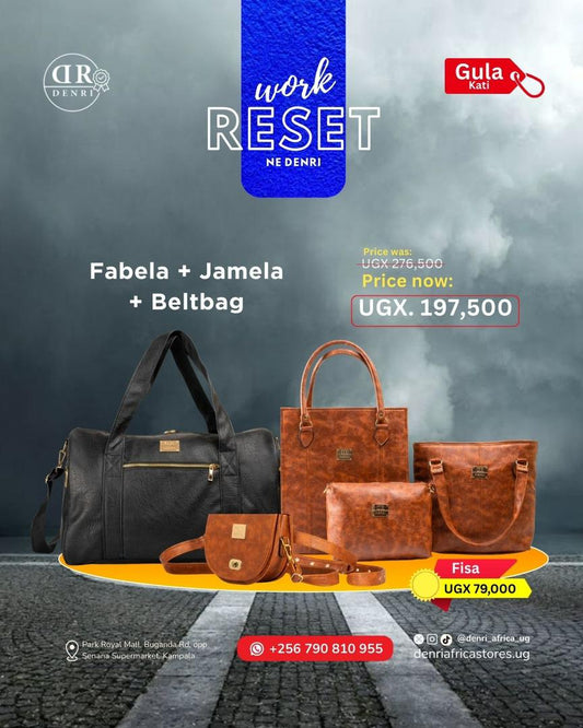 Fabela Travel Bag + Jamela Handbag + Belt waist Bag