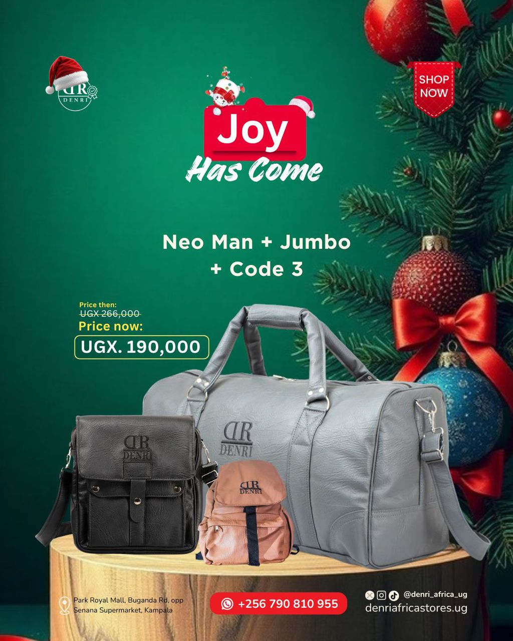 Jumbo Travel Bag + Neo Manbag + Laptop Backpack