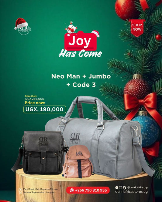 Jumbo Travel Bag + Neo Manbag + Laptop Backpack